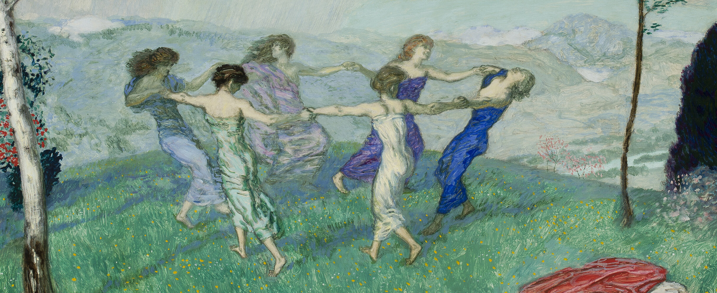 Auschnitt aus einem Gemälde: Franz von Stuck, Der Frühlingsreigen, 1910