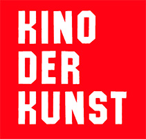 Logo, Kino der Kunst, weiße Schrift auf rotem Hintergrund