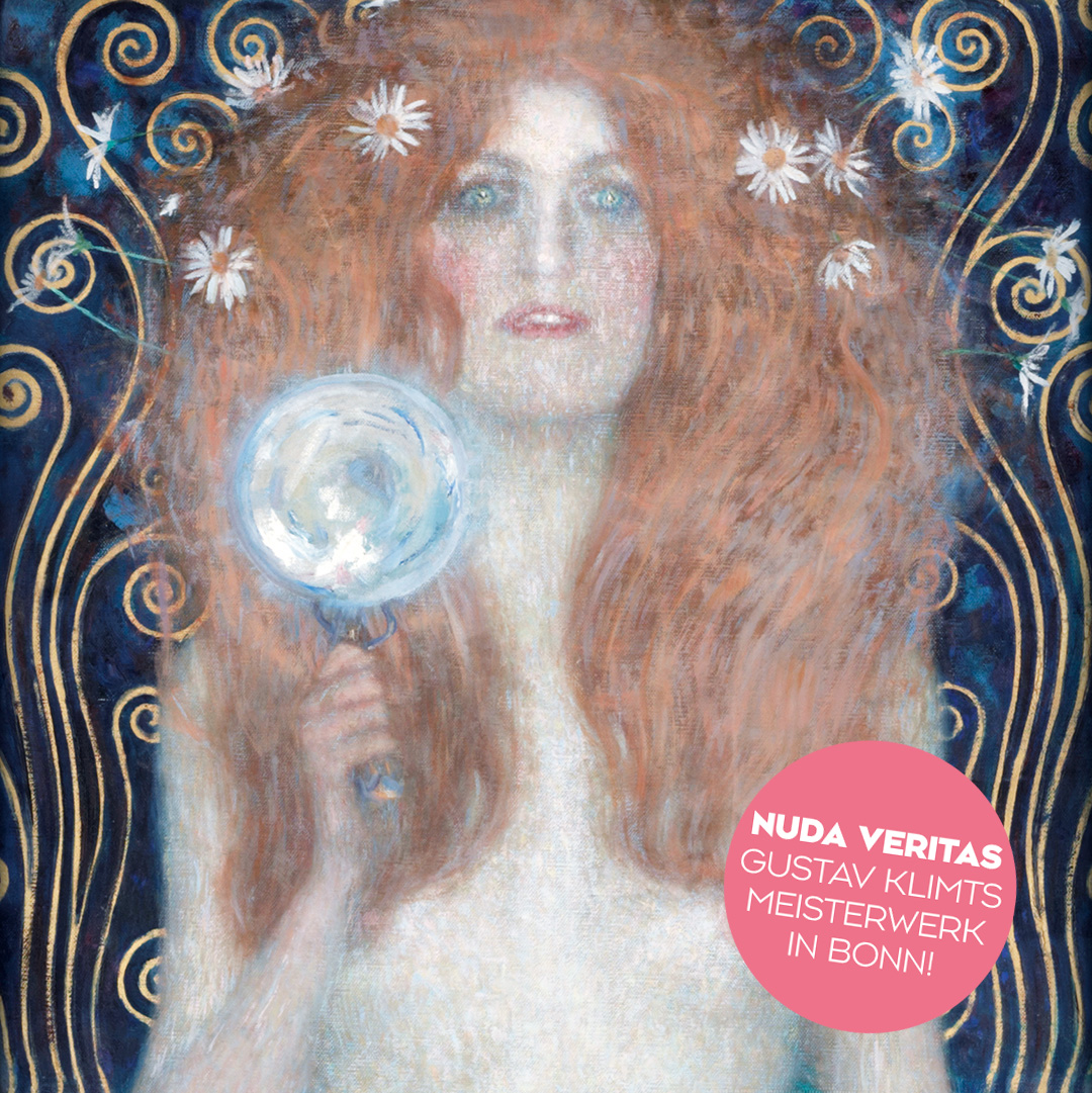 Gustav Klimt, Nuda Veritas (Detail-Ausschnitt), Portrait einer Frau mit langen roten Haaren