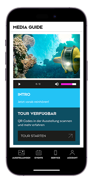 Smartphone zeigt die App der Bundeskunsthalle