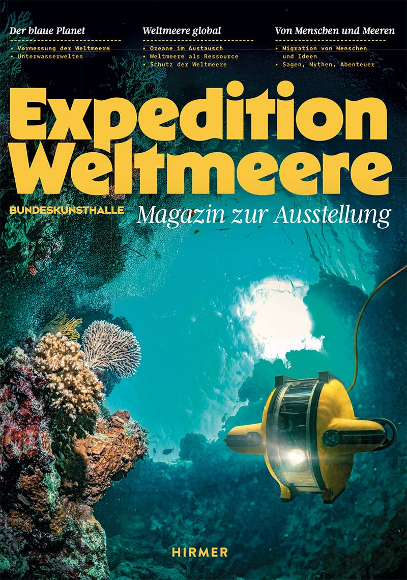 Cover des Magazins zur Ausstellung zeigt Tiefseeglocke im Meer
