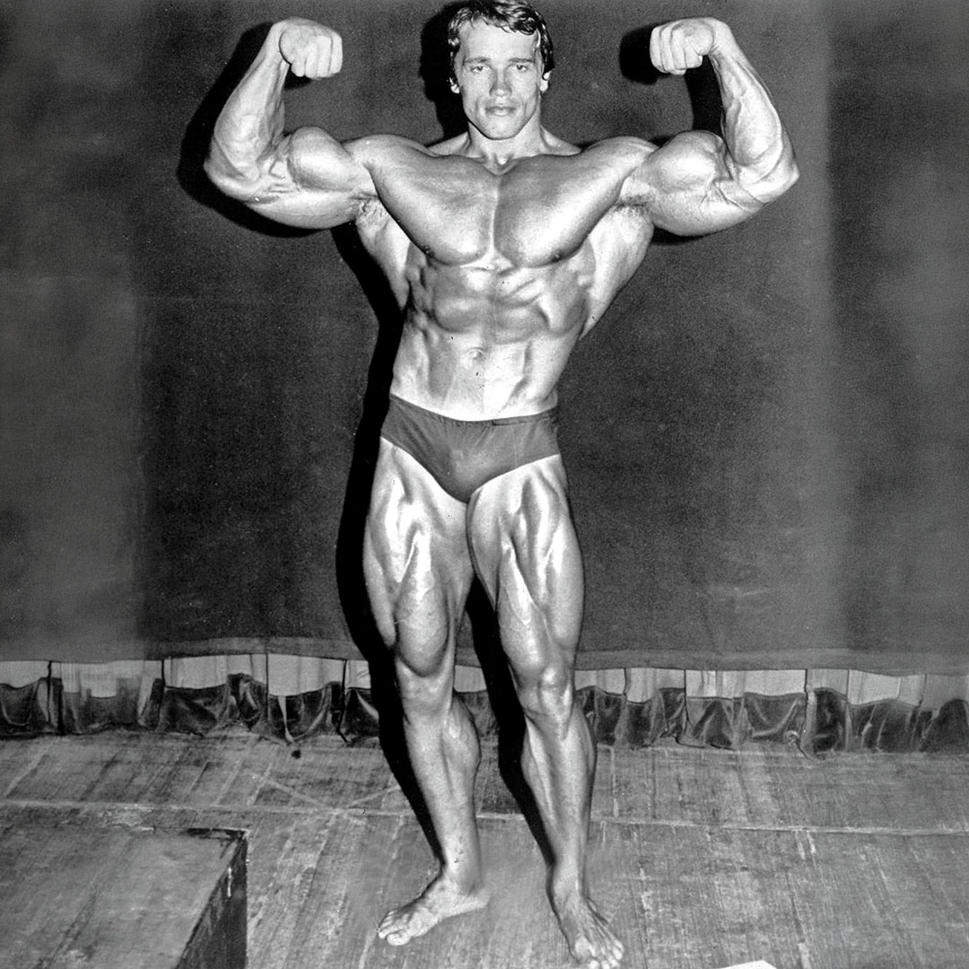 Arnold Schwarzenegger beim Mr. Olympia Wettbewerb, 1974