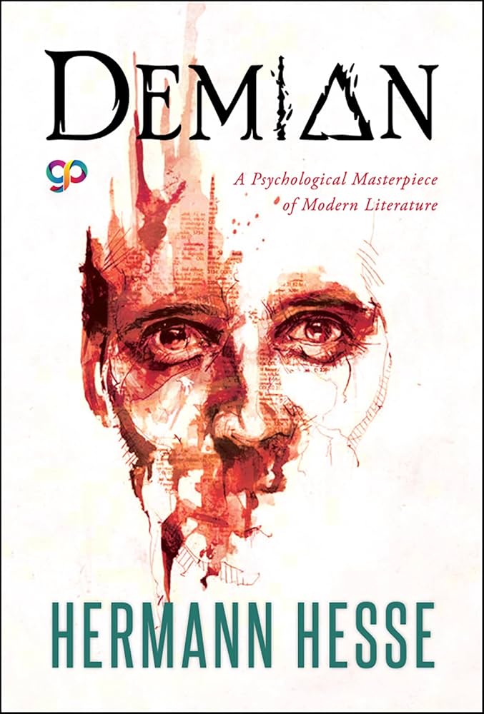 Titelseite des Buches „Demian“ zeigt Umrisse eines Gesichtes.