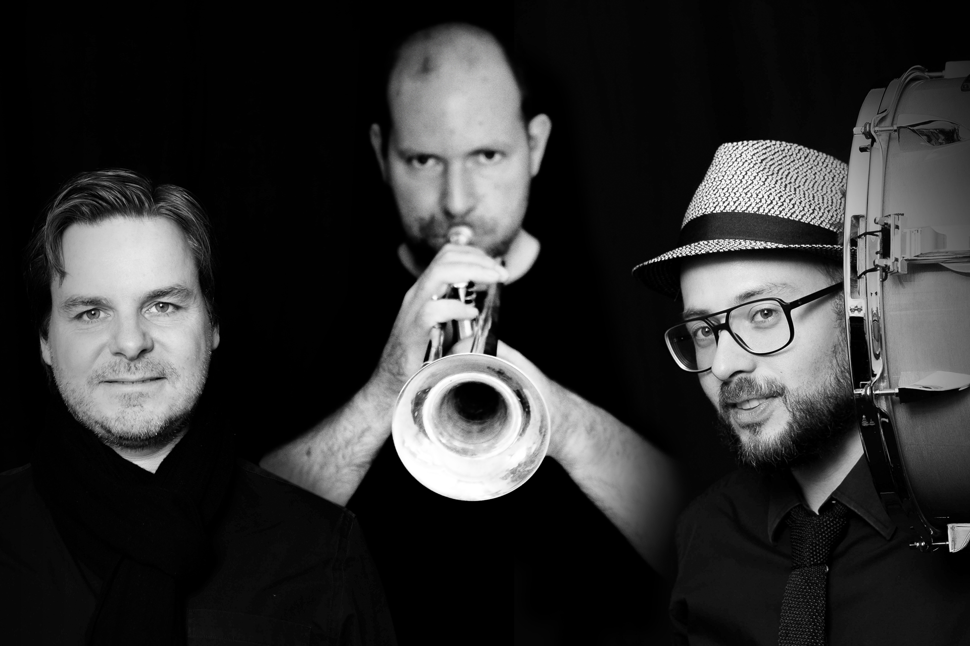 Foto der drei Musiker Benedikt Hesse, Gero Körner und Volker Deglmann.